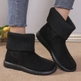 thumbnail image 1 of Styesk Bottes pour Femmes Bottes pour Femmes Mode Décontractée et Style d'Hiver Bottines Courtes Chaudes Couleur Unie à Coutures Bout Rond à Enfiler Bottines Plates Bottes de Travail pour Femmes, 1 of 7