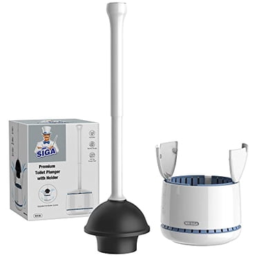 MR. SIGA Ventouse de Toilette avec Support, Ventouse de Toilette Robuste avec Support pour le Nettoyage de la Salle de Bain, Blanc