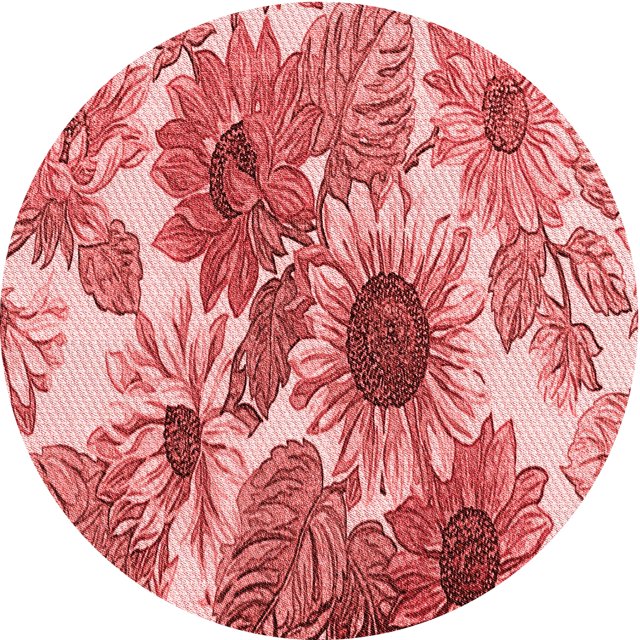 Ahgly Tapis Rond Lavable en Machine Intérieur Transitionnel Rose Pastel, 5 Pieds Rond