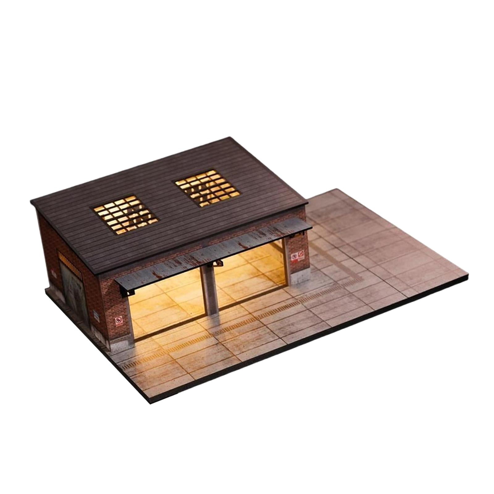 MERIGLARE 1/64 Warehouse Scene Model Parking Lot Diorama Realistic