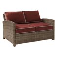 thumbnail image 1 of Crosley Furniture Bradenton Causeuse de Patio en Tissu, Brun et Rouge Sangria, 1 of 11
