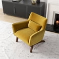 thumbnail image 4 of Gatsby Mid-Century Modern Tight Back Velvet Upholstered Armchair in Gold, 4 of 7