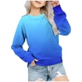 thumbnail image 1 of MIASHUI Girls Sweatshirt Tops Gradient Printed Crewneck Casual Pullovers,Blue,3-4 Years, 1 of 3