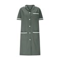 thumbnail image 3 of Xfvqtps Robe d'Infirmière pour Femmes avec Poches, Boutons, Manches Courtes, Empiècement, Col à Revers, Robe de Travail pour Préposée, Gris, 3 of 6