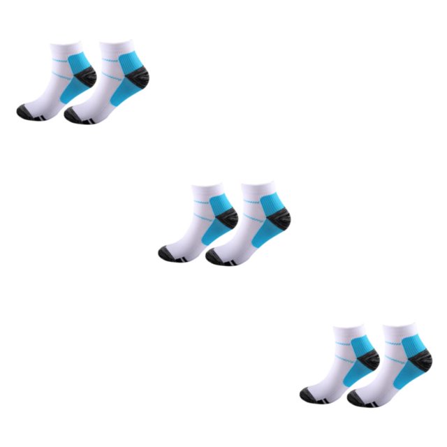 Wweixi 2piece Relieve Foot Fatigue Compression Socks For Greater Comfortable To Wear Ankles Socks blue L/XL 3Set