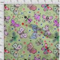 thumbnail image 4 of oneOone Rayon Light Green Fabric Butterflies Sewing Craft Projects Fabric Prints By Yard 56 Inch Wide-7N, 4 of 5