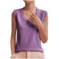 thumbnail image 1 of Plebaso Ribbed Tank Tops for Women Crew Neck Sleeveless Knit Shirts Solid Color Loose Summer Casual Tops, 1 of 5