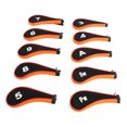 thumbnail image 3 of Iron Head Cover Set,  Club Headcovers Protective Printed Numbers 10 Pcs Zipper  For Training Yellow,White,Green White,Black Orange, 3 of 8
