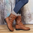 thumbnail image 2 of CEHVOM Bottes pour Femmes Vintage d'Hiver à Fermeture Éclair Mi-Mollet à Lacets à Enfiler Chaussures Rétro pour Dames, 2 of 5