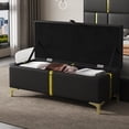 thumbnail image 1 of MODERNLUXE 47" Storage Ottoman Bench,Upholstered Entryway Bench with Metal Legs for Bedroom,Living Room,Black, 1 of 6