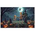 thumbnail image 1 of Spooky Scene Halloween Banner Gothic Theme Pumpkin Lantern Skeleton Design Cemetery Setting for Halloween Party Event Decor, 1 of 5