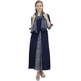 thumbnail image 3 of Bimba Women's Designer Navy Blue A-Line Rayon Kurta Ethnic Kurti With Scarf - 22, 3 of 4