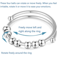 thumbnail image 2 of 2 Pcs Anti Anxiety Rings for Women and Men,Adjustable Fidget Ring with Beads Meditation Stress Worry Relief Rings, 2 of 6