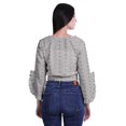 thumbnail image 2 of Moomaya Printed Womens Crop Top Wrap Style Top Wear Ruffle Long Sleeve Casual Summer Blouse, 2 of 5