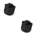 thumbnail image 1 of QualitChoice Design Simple Couleur Unie Faux Col Mode Formelle Chiffon Faux Demi-Chemise Décoratif Détachable Col Rabattu Décoration de Vêtements Noir Point 2 Pcs, 1 of 6