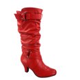 thumbnail image 1 of Maggie-39 Bottes Décontractées Mi-Mollet à Bout Rond à Talons Hauts à Fermeture Éclair pour Femmes, 1 of 3