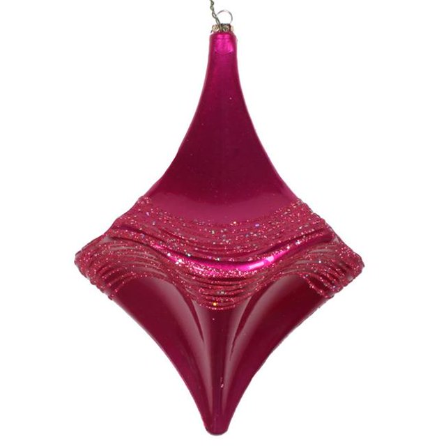 Vickerman MT194070D 8 in. Fuchsia Candy Glitter Drop Ornament