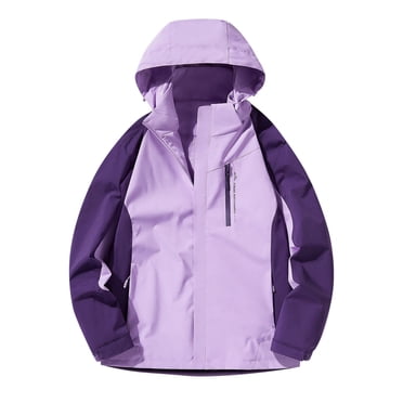 Pisexur Lightweight Rain Jacket for Women Color Block Raincoat Rain Coat Windbreaker Rain Jackets Waterproof with Hood L-5XL