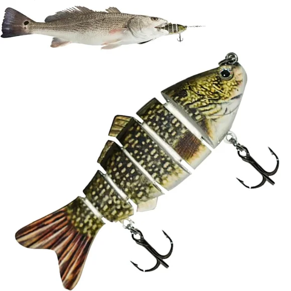 Leurre Poisson Articulé à Six Sections, Appât Dur, 1 Pce, Mouvement de Nage Simulé, Corps Segmenté pour Achigan Brochet Lancer Pêche