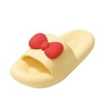 thumbnail image 1 of Yellow Couple Slippers With Bow Decoration Soft Bottom Non-Slip Odor Resistant Indoor Home Suitable For Bathroom Shower Daily Use Size 38, 1 of 3