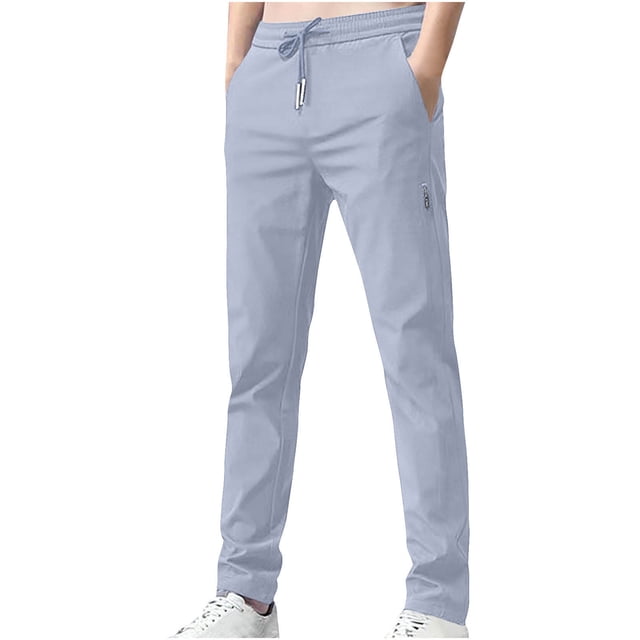 cfhntfmh Men's Casual Pants Quick Dry Golf Pants Lightweight Work Pants with Pockets Loose Straight Sweatpants for Men
