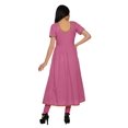 thumbnail image 4 of Moomaya Robe en Coton pour Femmes Décontractée d'Été à Fente avant Unie à Manches Courtes Kurta, 4 of 6
