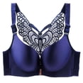 thumbnail image 1 of Womens Solid Bra Wire Free Underwear Front Closure Butterfly Backless Bra, 1 of 9