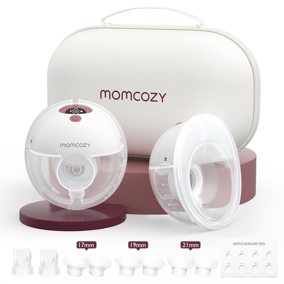 Momcozy All-in-one M5 Electric Breast Pump Wearable, Double-Sealed Flange, with Portable Breast Pump Bag,  2 Pack 160ml