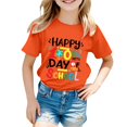 thumbnail image 1 of FhsagQ The 7th Of July Garçon et Fille Mode Décontractée Imprimé Col Rond Ample Manches Courtes T-Shirt Haut Petites Filles The 7th Of July T-Shirts 4T-5T Printemps Petites Filles T-Shirts 4T-5T Orange 2-3 Ans, 1 of 4