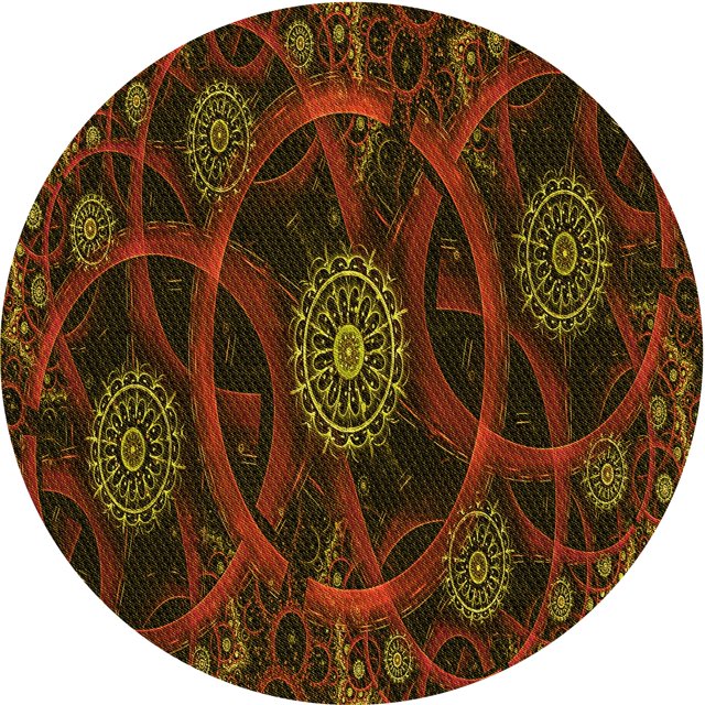 Ahgly Tapis Rond Lavable en Machine Intérieur Transitionnel Brun Bronze Foncé, 6 Pieds Rond