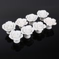 thumbnail image 4 of MasteelfCA 8pcs Rose Shaped Ceramic Kitchen Cupboard Cabinet Drawer Door Knobs Pull Handles (White), 4 of 8