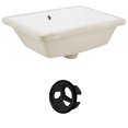 thumbnail image 1 of 18.25-in. W Rectangle Bathroom Undermount Sink Set In White - Black Hardware AI-20422, 1 of 8