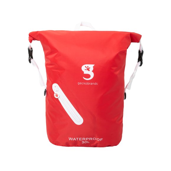 geckobrands Lightweight 30L Waterproof Backpack - Lightweight Watertight Outdoor Bag Hiking Traveling Light Water Activities