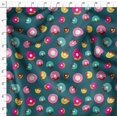 thumbnail image 4 of Soimoi Blue Moss Georgette Fabric Donuts Food Fabric Prints By Yard 42 Inch Wide, 4 of 5