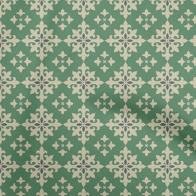 oneOone Rayon Green Fabric Damask Sewing Material Print Fabric By The Yard 56 Inch Wide