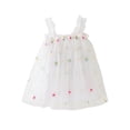thumbnail image 2 of JDQJBZ Robe Sans Manches pour Filles, Tutu en Maille à Fleurs Brodées, Tenue de Fête pour 1 à 7 Ans, 2 of 5