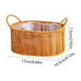 thumbnail image 3 of TopLLC Imitation Rattan Flower Basket Woven Flower Pot Double Ear Oval Storage Basket Flower Arrangement Gift Basket Home Storage Weaved storage basket, 3 of 6