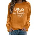 thumbnail image 1 of IROINID Économies Hauts à Manches Longues pour Femmes T-shirt Imprimé Blouse Col Rond Hauts de Détente Chandail en Molleton, Jaune, 1 of 4