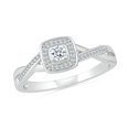 thumbnail image 1 of DGOLD Bague de Promesse en Or Blanc 10 Kt avec Diamant Blanc Rond (1/5 cttw), 1 of 3