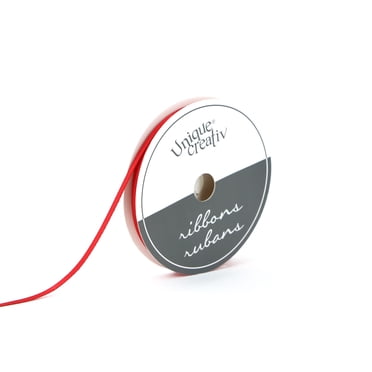 UNIQUE CREATIV Ruban rouge en polyester, 3 mm × 9,1 m, 1 pièce
