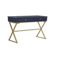 thumbnail image 1 of Parker Blue and Gold Campaign Desk, 1 of 9