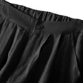 thumbnail image 4 of Timegard Cotton Linen Pants for Women Elastic High Waisted Button Ruched Casual Trousers with Pockets, 4 of 5