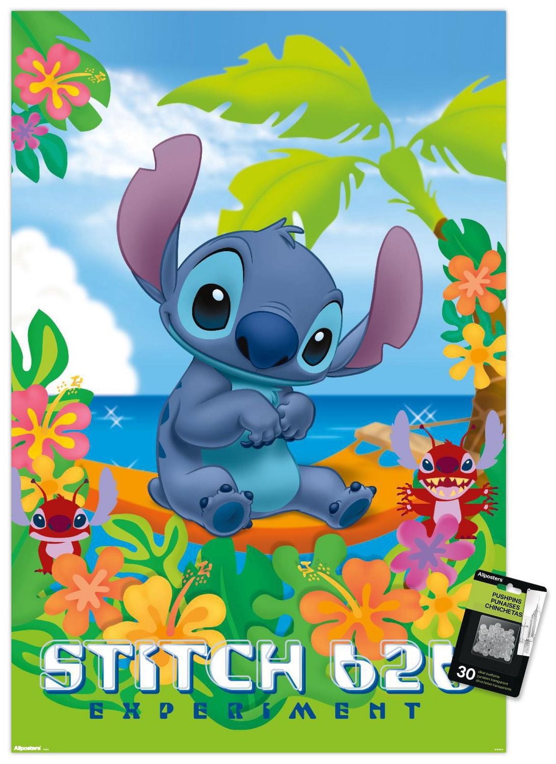 Disney Leroy and Stitch - Beach Wall Poster