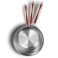 thumbnail image 1 of Kitchen Star 3 Ply Series Stainless Steel Fry Pan Set, 20-26-30 cm, Gold Handle, Easy Cleanup, 1 of 5