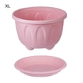 thumbnail image 2 of Flower Pot Nice-looking Fashion Lightweight Plastic Flower Vegetable Planters Pot with Tray for Home, 2 of 9