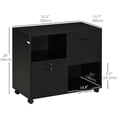 thumbnail image 3 of Vinsetto Lateral File Cabinet with Wheels Mobile Printer Stand, 3 of 10