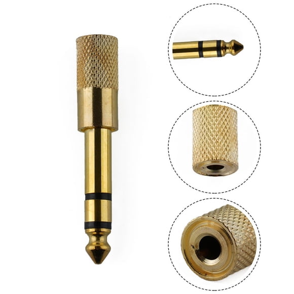 Adaptateur Convertisseur pour Écouteurs Petit à Grand, Fiche 3,5 mm vers 6,35 mm Audio Or
