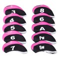 thumbnail image 3 of Bangcool 10PCS Golf Club Head Covers Color Patchwork Wedge Head Covers Golf Iron Covers with Number Design, 3 of 5