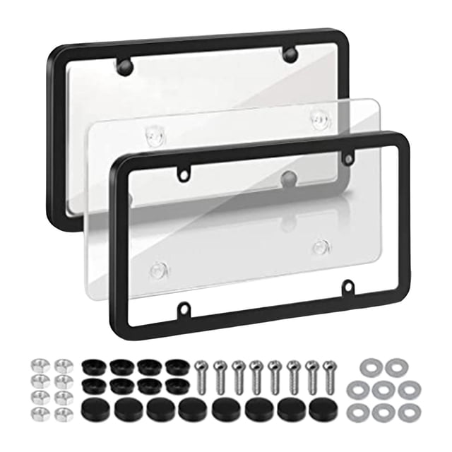 Miulika Universal American License Plate Frame Cover, Holder, Car Plate Frame, Number White