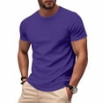 thumbnail image 2 of Yuyuzo Mens T-Shirts Casual Summer Short Sleeve Loose Fitted Solid Color Outdoor Running Sports Tees Plus Size Tops, 2 of 7
